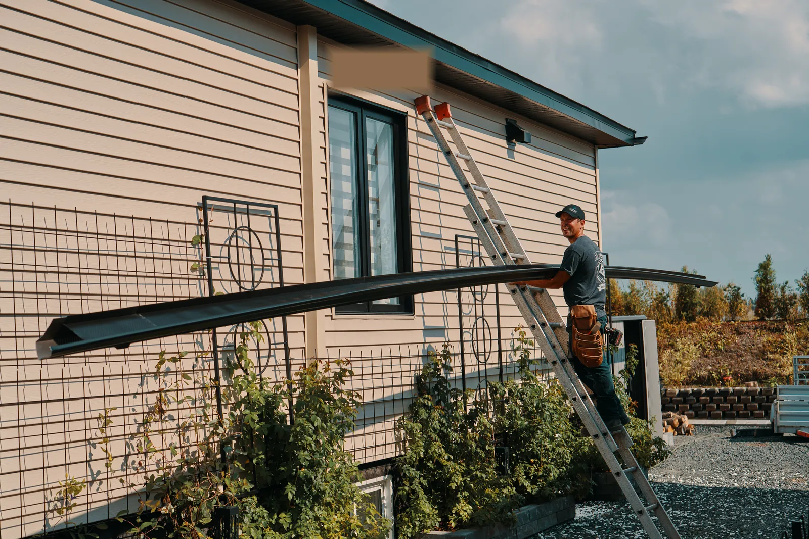Seamless gutter installation on a residential home — Doc Trough, Belleville ON