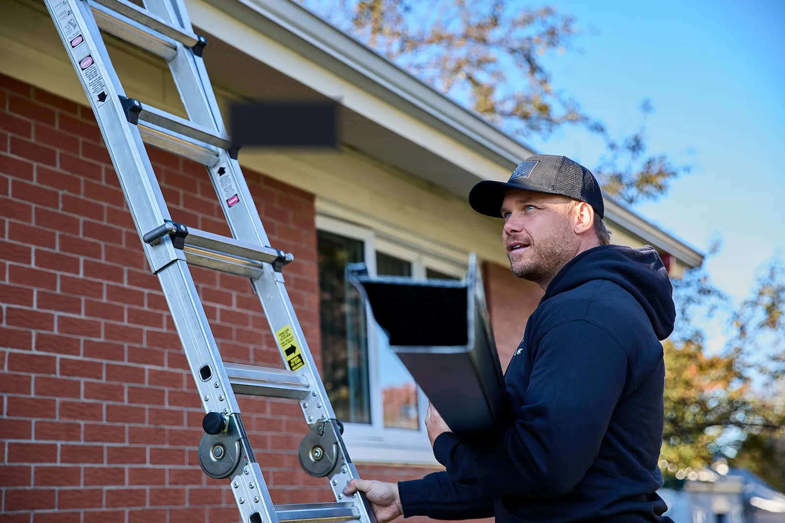 Clean finished gutter and fascia line — Doc Trough, Belleville ON