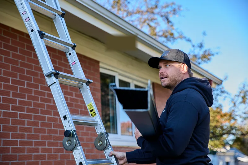 New seamless gutters installed on an Ann Arbor home