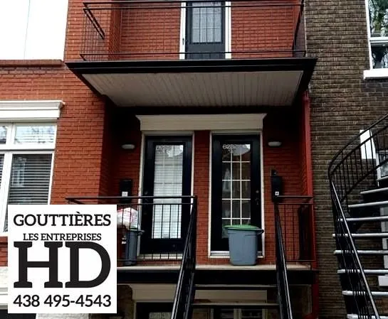Installation de gouttières — réalisation Les Entreprises HD, Saint-Hyacinthe