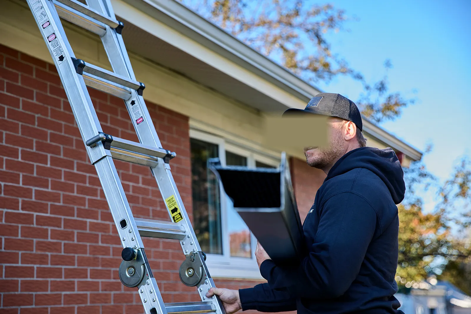 Roofline detail with Alu-Rex protection — Never Better Gutters, Fredericksburg, VA
