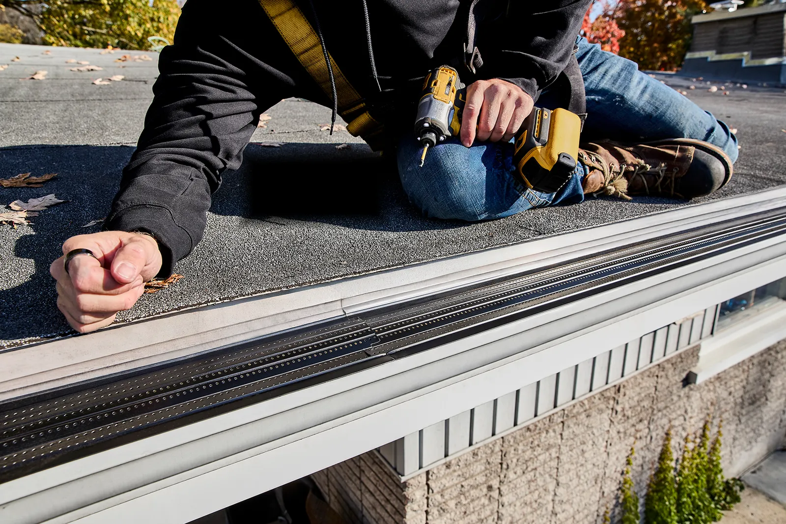 Clearing debris before a protected system — Never Better Gutters, Fredericksburg, VA