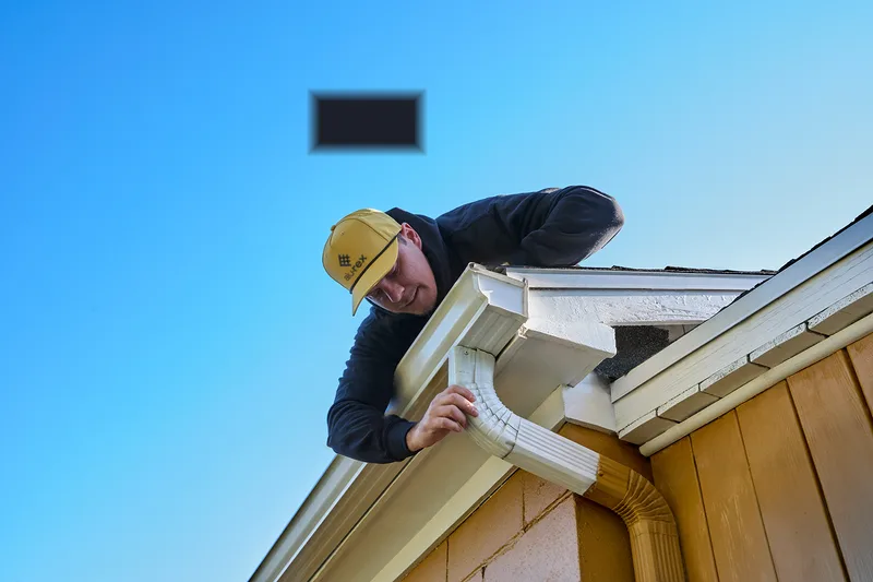 Seamless aluminum gutter installation on a Fredericksburg home