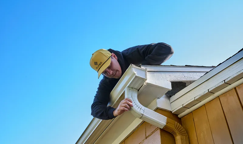 Alu-Rex DoublePro gutter guard installed, corner open