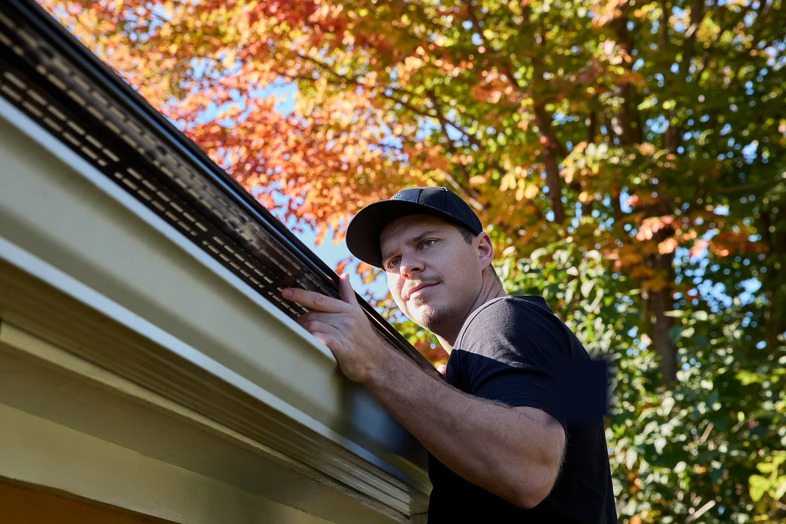 Roofline detail with Alu-Rex protection — Sunshine Gutters, Durango, CO