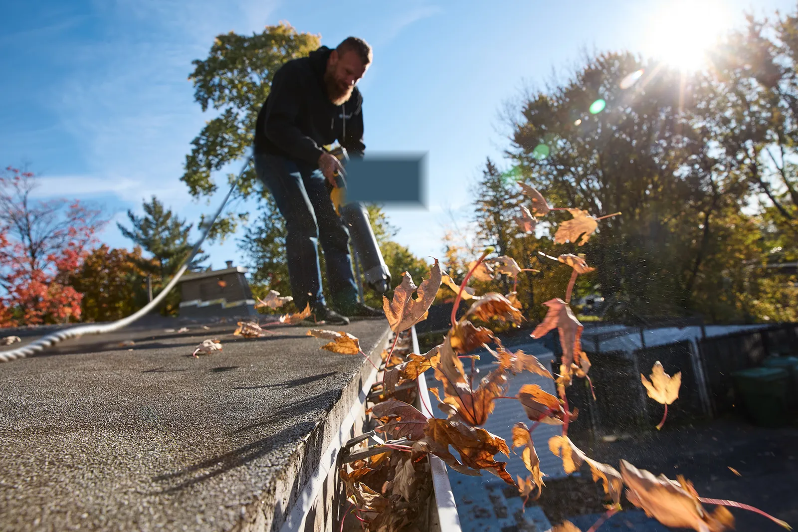 Clearing debris before a protected system — Sunshine Gutters, Durango, CO